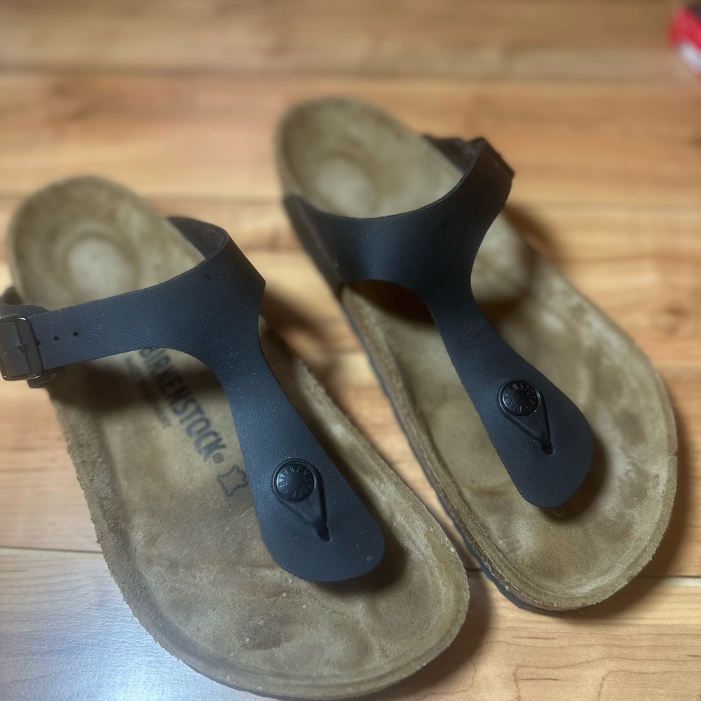 Birkenstock Black Sandals with Classic Cork Footbed